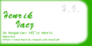 henrik vacz business card